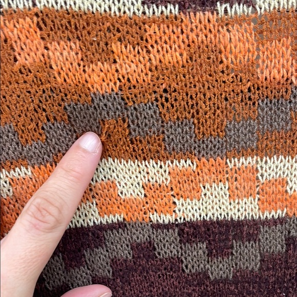 Free People Landmark Oversized Boho Cardigan Duster in Brown and Orange Size S - Picture 9 of 10